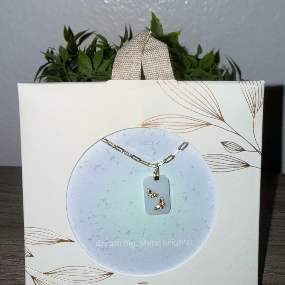 Target Gold Dipped Necklace with Angelite Pendant